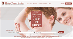 Desktop Screenshot of physicaltherapyservices.com